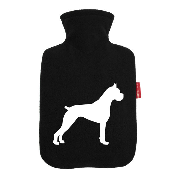 Wärmflasche Deutscher Boxer Silhouette