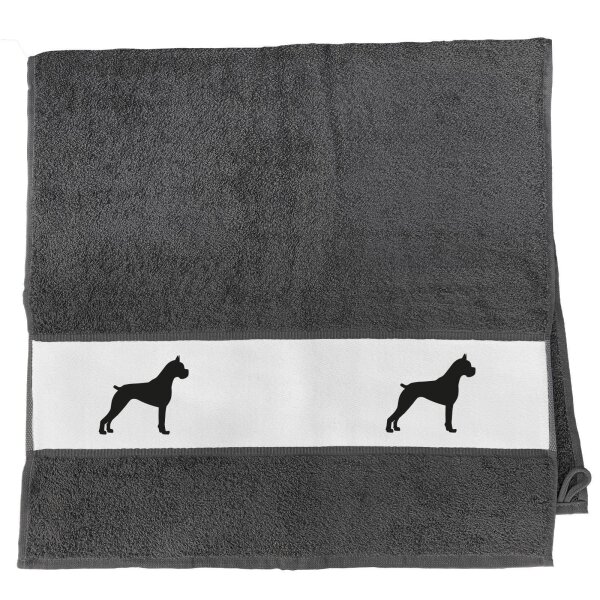 Handtuch Deutscher Boxer Silhouette 50x100cm