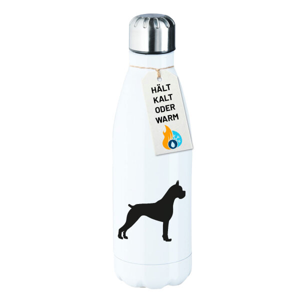 Edelstahl-Trinkflasche Deutscher Boxer Silhouette 500ml Wasserflasche