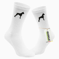 Socken Deutscher Boxer Silhouette Größe 37/46 White Motiv Tennissocken