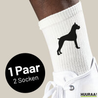 Socken Deutscher Boxer Silhouette Größe 37/46 White Motiv Tennissocken