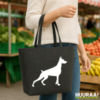 Filzshopper Dobermann Silhouette 22 Liter Filztasche