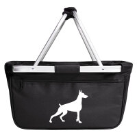 Einkaufskorb faltbar Dobermann Silhouette 20 Liter Tragekorb Black