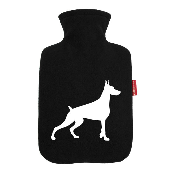 Wärmflasche Dobermann Silhouette