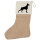 Weihnachtsstrumpf Dobermann Silhouette Beige
