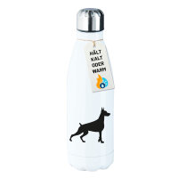 Edelstahl-Trinkflasche Dobermann Silhouette 500ml Wasserflasche