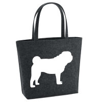 Filzshopper Mops Silhouette 22 Liter Filztasche