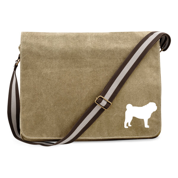 Umhängetasche Mops Silhouette 14 Liter