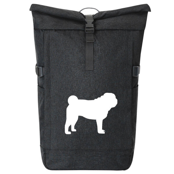 Kurierrucksack Mops Silhouette 30-44 Liter Black Melange