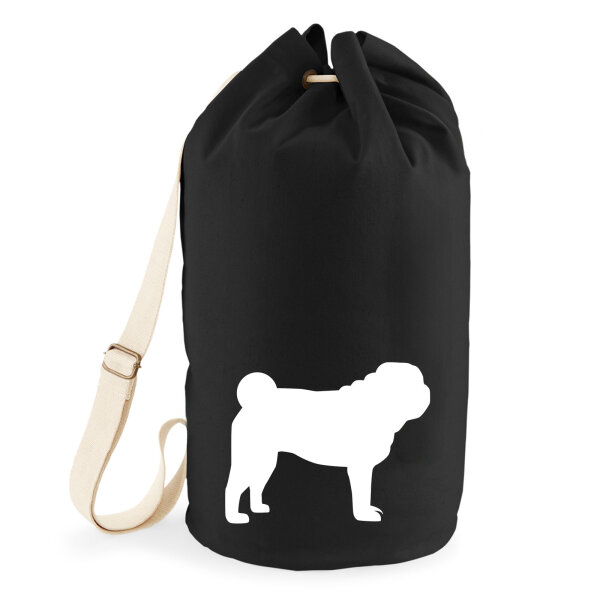 Seesack Mops Silhouette 20 Liter Rucksack Black