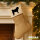 Weihnachtsstrumpf Mops Silhouette Beige