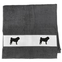 Handtuch Mops Silhouette 50x100cm