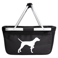 Einkaufskorb faltbar English Pointer Silhouette 20 Liter Tragekorb Black