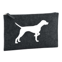 Kulturbeutel English Pointer Silhouette 1 Liter Filz Charcoal Kosmetiktasche