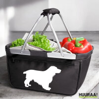 Einkaufskorb faltbar English Cocker Spaniel Silhouette 20 Liter Tragekorb Black