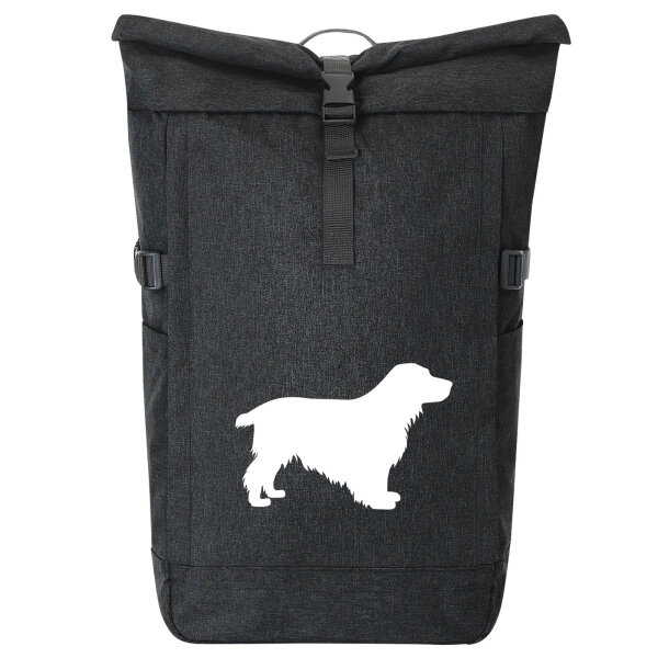 Kurierrucksack English Cocker Spaniel Silhouette 30-44 Liter Black Melange