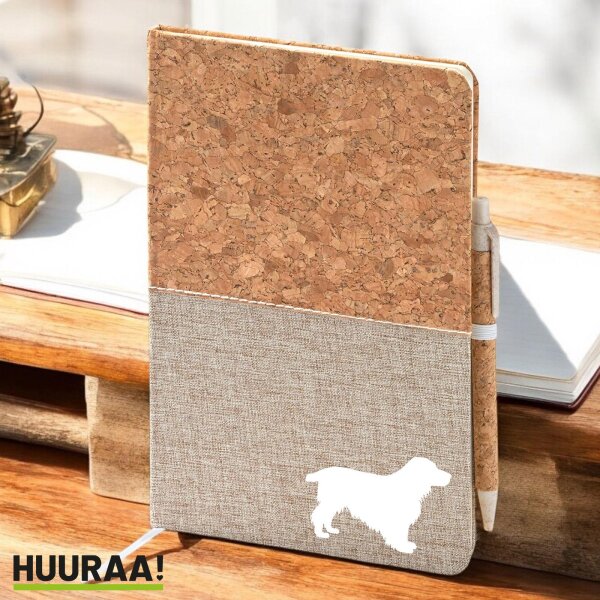 Notizbuch A5 English Cocker Spaniel Silhouette 80 Blatt inkl. Kugelschreiber