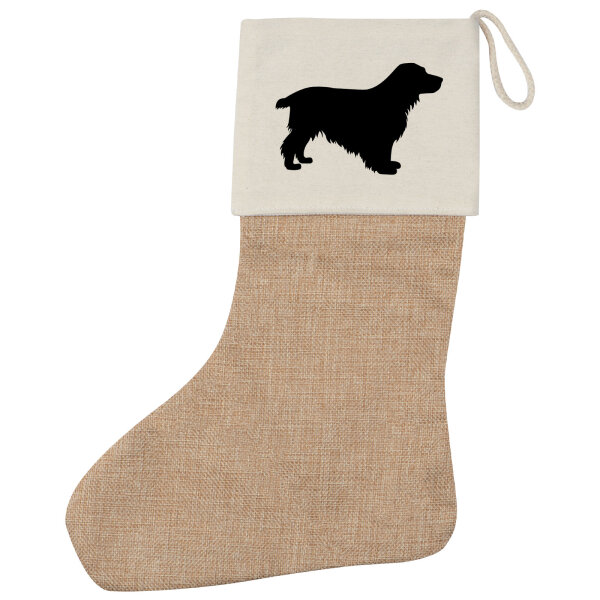 Weihnachtsstrumpf English Cocker Spaniel Silhouette Beige