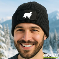 Beanie Collie Sheltie Silhouette Black Mütze