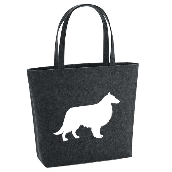 Filzshopper Collie Sheltie Silhouette 22 Liter Filztasche