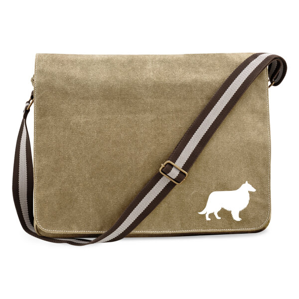 Umhängetasche Collie Sheltie Silhouette 14 Liter