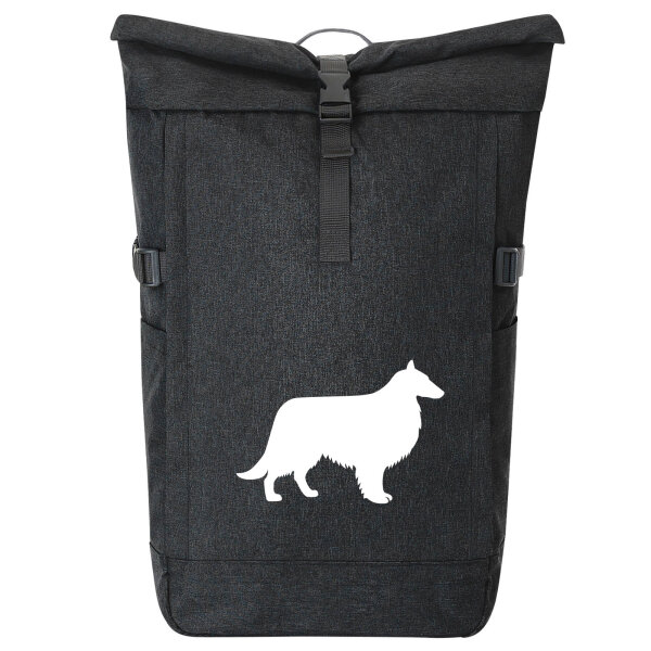 Kurierrucksack Collie Sheltie Silhouette 30-44 Liter Black Melange