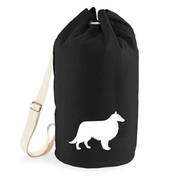 Seesack Collie Sheltie Silhouette 20 Liter Rucksack Black