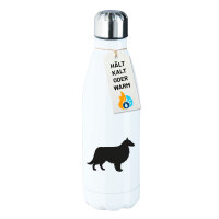 Edelstahl-Trinkflasche Collie Sheltie Silhouette 500ml Wasserflasche