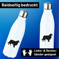 Edelstahl-Trinkflasche Collie Sheltie Silhouette 500ml Wasserflasche