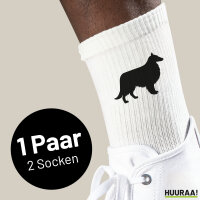 Socken Collie Sheltie Silhouette Größe 37/46 White Motiv Tennissocken