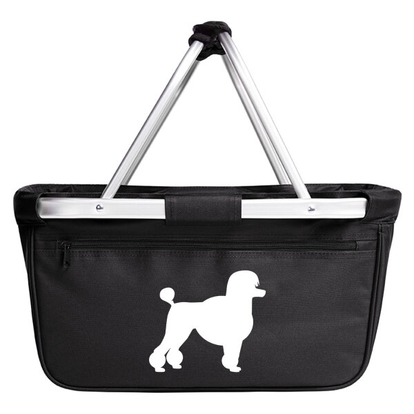 Einkaufskorb faltbar Pudel Silhouette 20 Liter Tragekorb Black