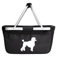 Einkaufskorb faltbar Pudel Silhouette 20 Liter Tragekorb Black