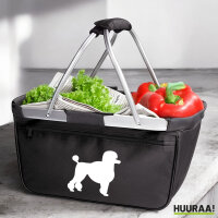 Einkaufskorb faltbar Pudel Silhouette 20 Liter Tragekorb Black