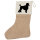 Weihnachtsstrumpf Pudel Silhouette Beige