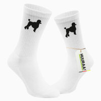 Socken Pudel Silhouette Größe 37/46 White Motiv Tennissocken