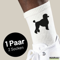 Socken Pudel Silhouette Größe 37/46 White Motiv Tennissocken