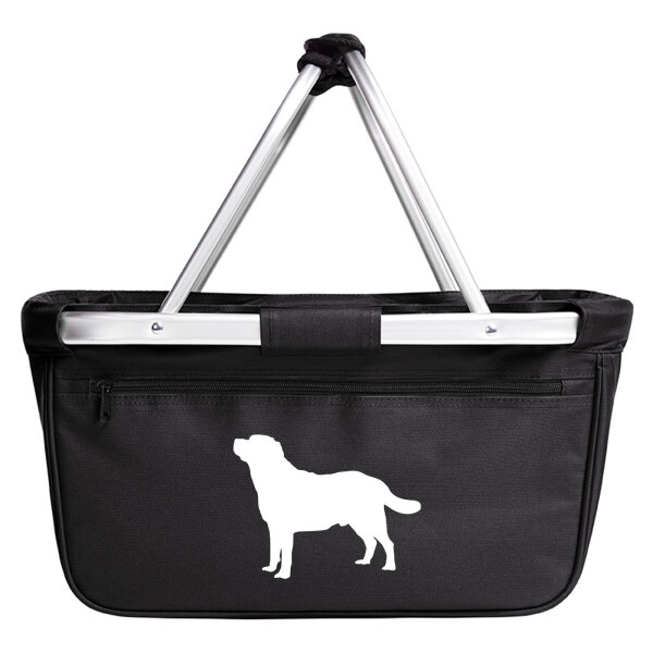 Einkaufskorb faltbar Labrador Retriever Silhouette 20 Liter Tragekorb Black
