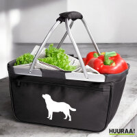 Einkaufskorb faltbar Labrador Retriever Silhouette 20 Liter Tragekorb Black