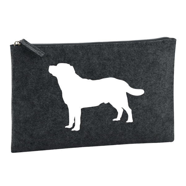 Kulturbeutel Labrador Retriever Silhouette 1 Liter Filz Charcoal Kosmetiktasche