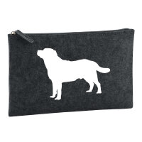 Kulturbeutel Labrador Retriever Silhouette 1 Liter Filz Charcoal Kosmetiktasche