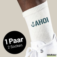 Socken Ahoi Anker Seemannsgruß Größe...
