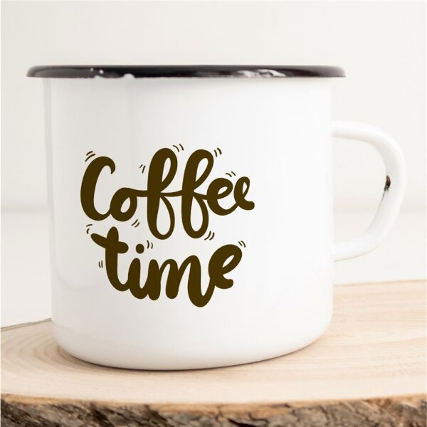 Emaille Tasse Coffee Time Vintage 300ml