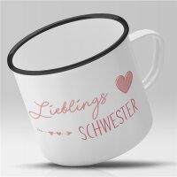 Emaille Tasse Lieblings Schwester Vintage 300ml