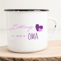 Emaille Tasse Lieblings Oma Vintage 300ml