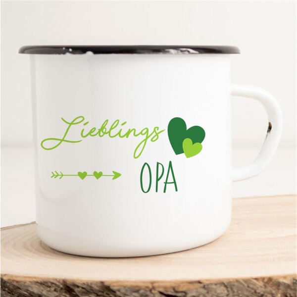 Emaille Tasse Lieblings Opa Vintage 300ml