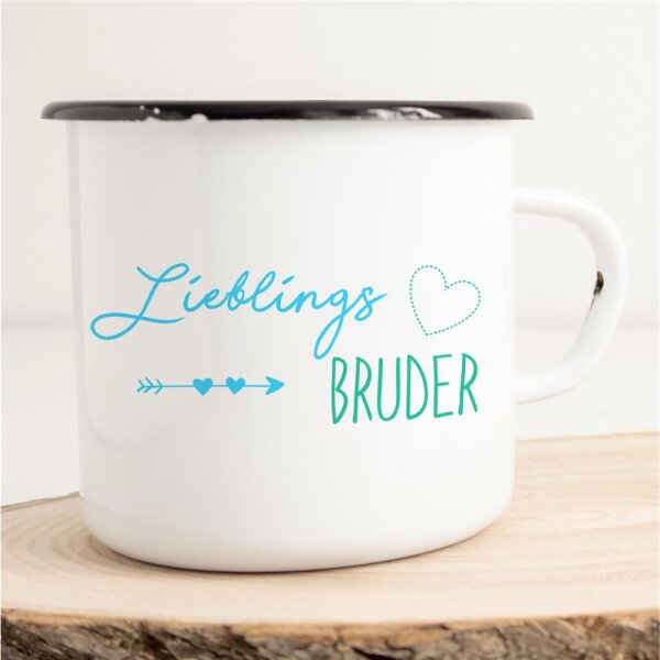 Emaille Tasse Lieblings Bruder Vintage 300ml