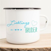 Emaille Tasse Lieblings Bruder Vintage 300ml