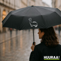 Regenschirm Brontosaurus Dinosaurier 98cm Schwarz
