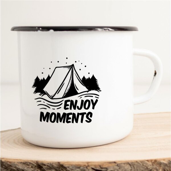 Emaille Tasse Enjoy Moments Vintage 300ml
