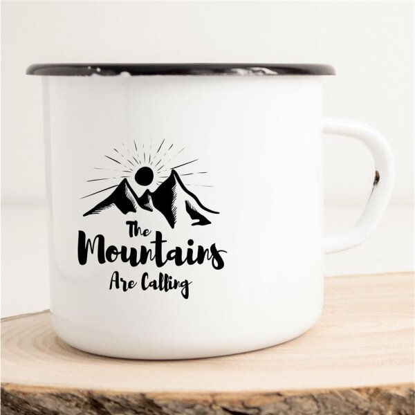 Emaille Tasse Mountains are calling Vintage 300ml